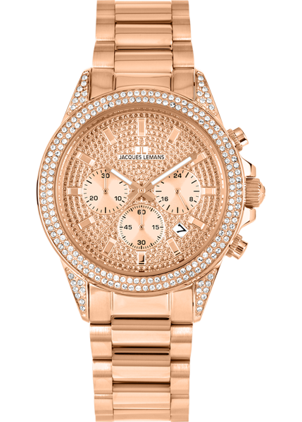 Jacques Lemans St.Tropez 1-2051B Damen Uhr Cronograph Edelstahl